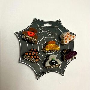 NWT 🕷️🎃🦇 Social Strand set of 6 Claw Hair Clips Tick or Treat!